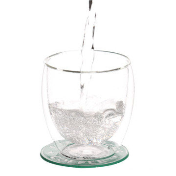 Tasse en verre borosilicaté à double paroi pour l&#39;eau